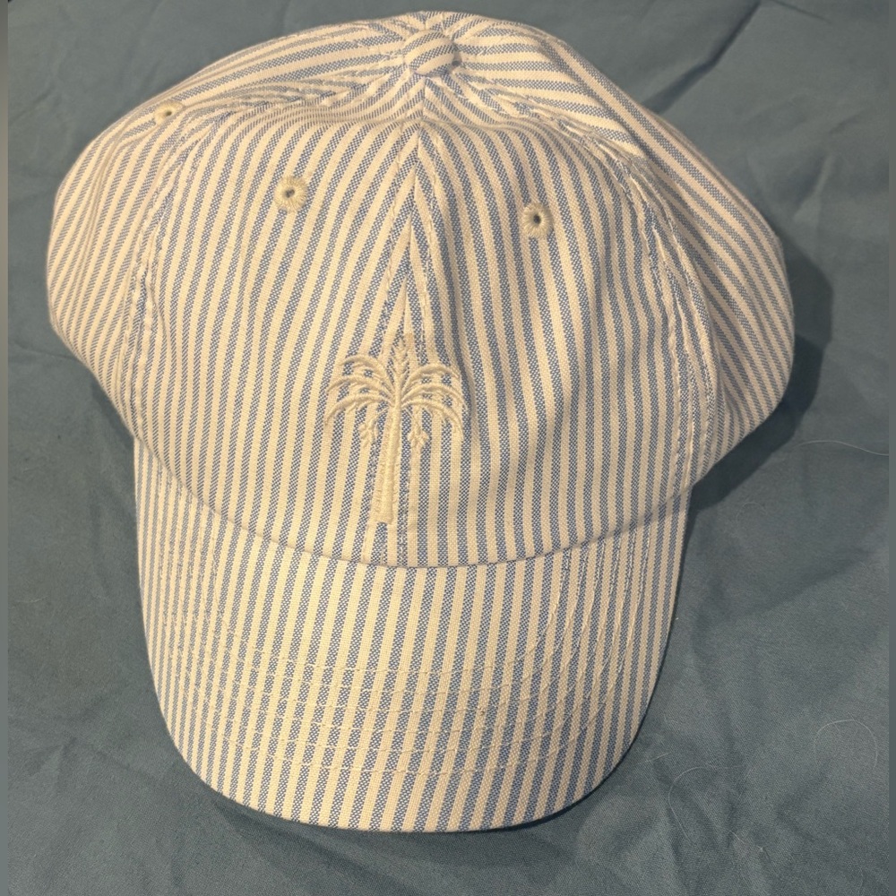 Striped Blue and White Cap